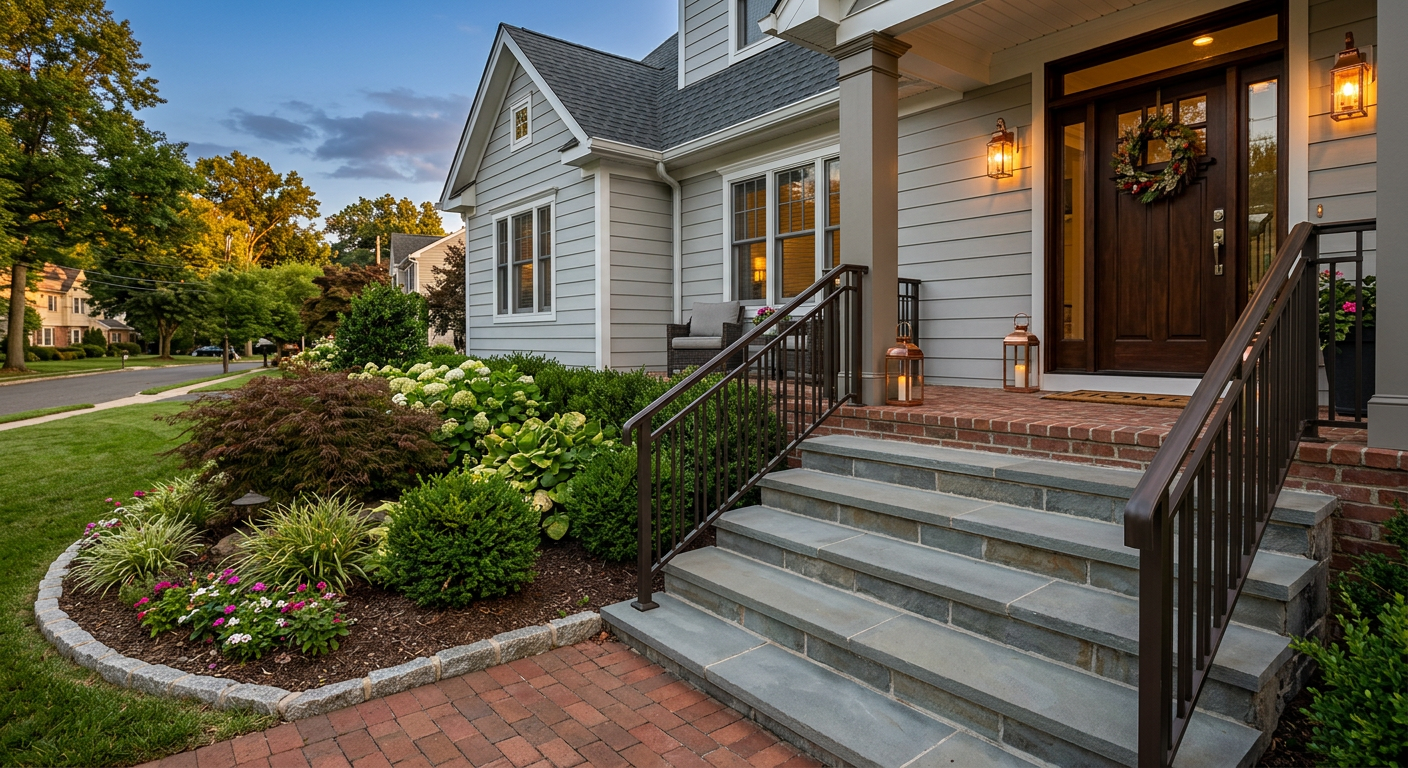 Bronze aluminum staircase railings in NJ