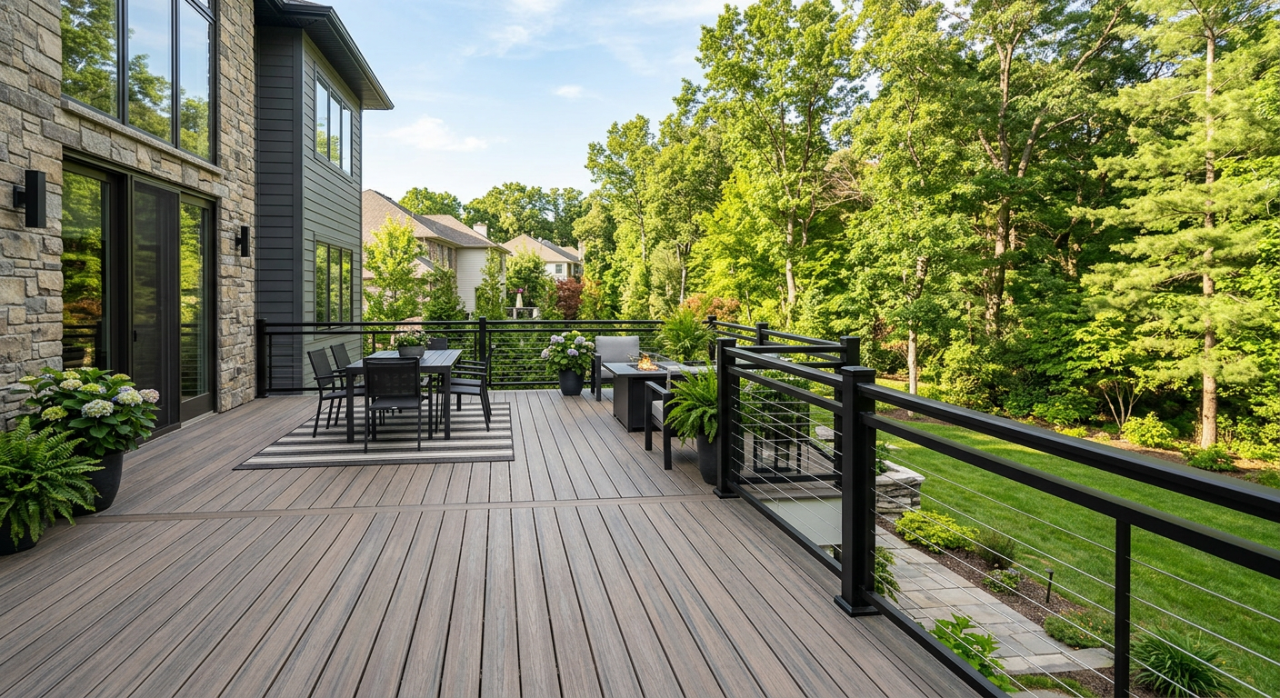 Composite deck aluminum railings in NJ